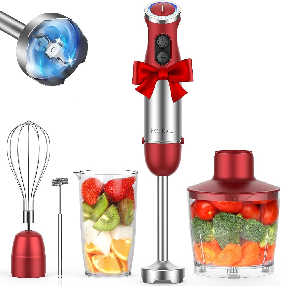 KOIOS 1000W Hand Blender — Red