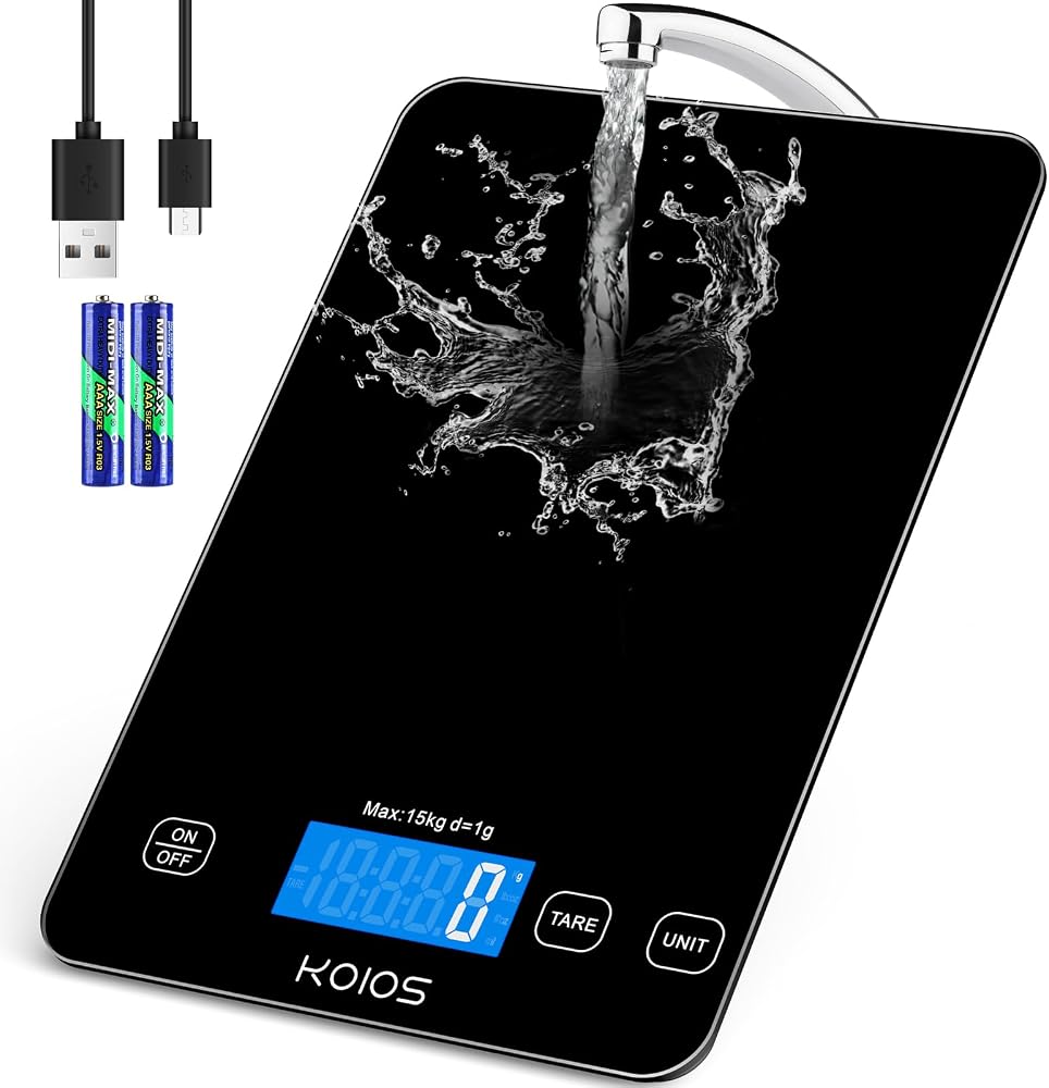 KOIOS Kitchen Scale — Black