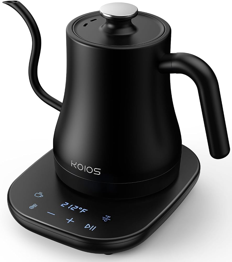 KOIOS 1200W Gooseneck Kettle — Black